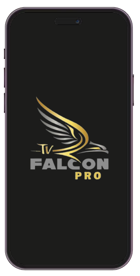 mobile view with Falcon IPTV logo in front